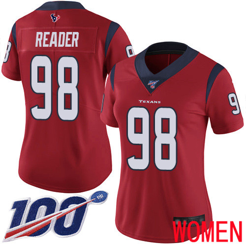 Houston Texans Limited Red Women D J  Reader Alternate Jersey NFL Football #98 100th Season Vapor Untouchable->women nfl jersey->Women Jersey